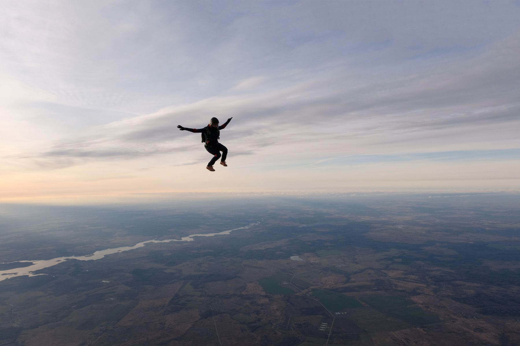 man skydiving