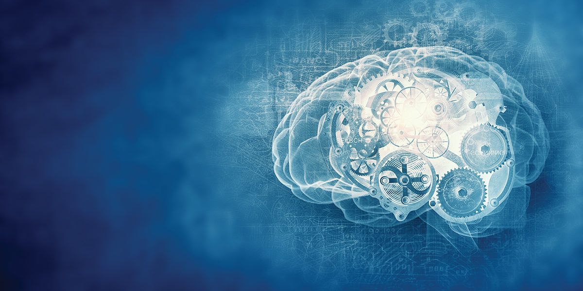 illustration of brain with mechanical parts