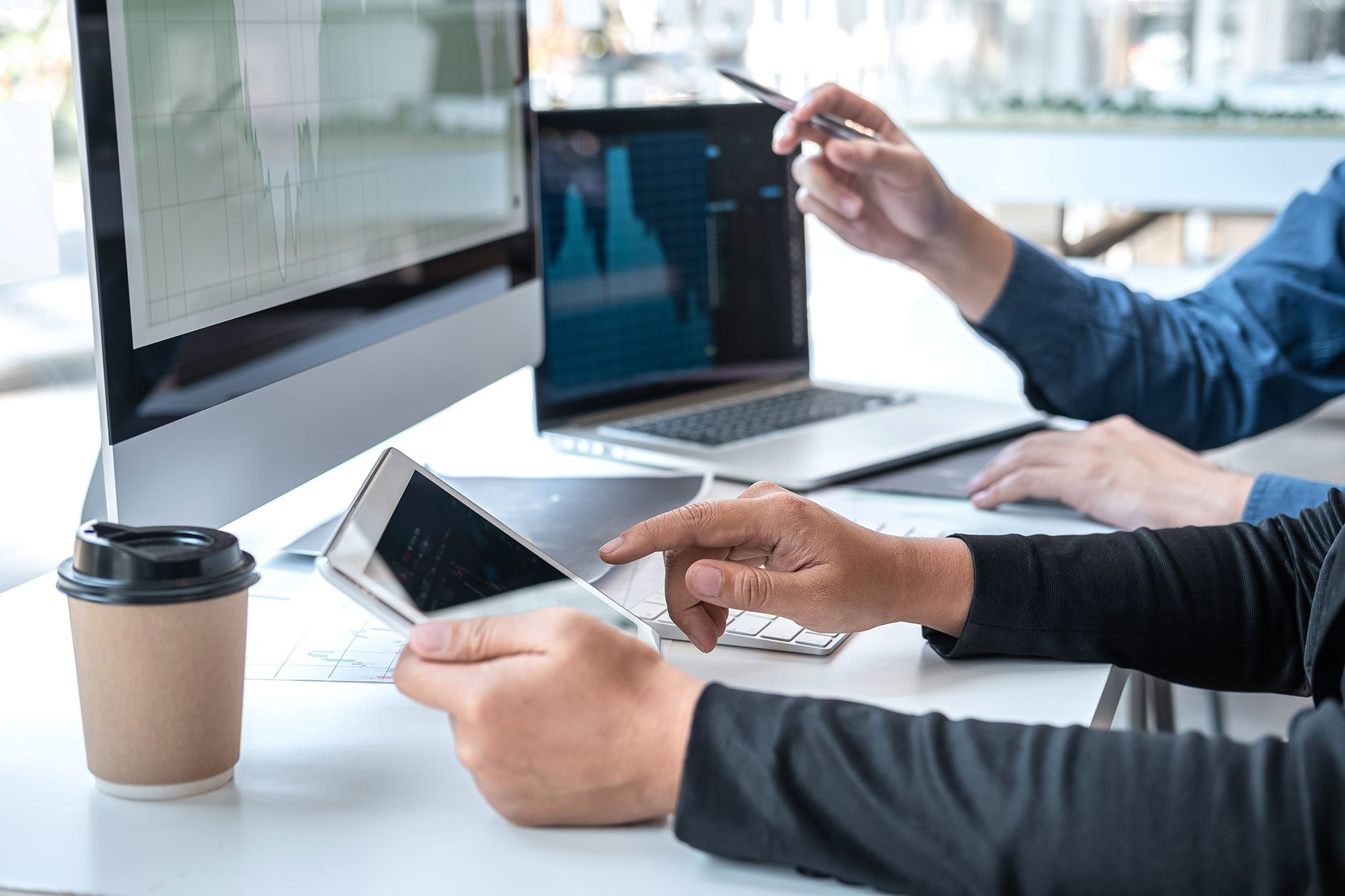 business team planning using technology