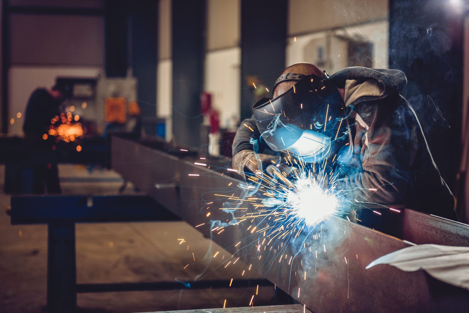 industrial welder, welding large metal