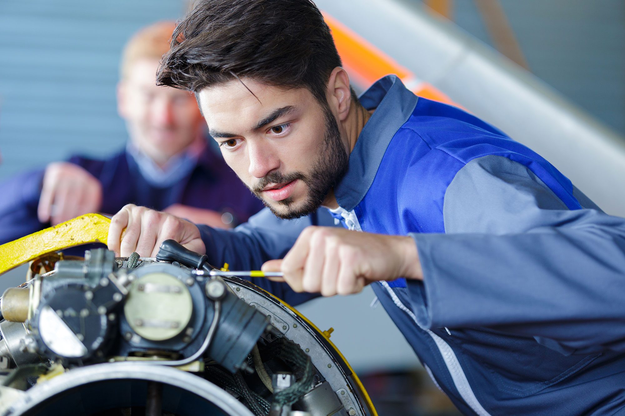 Man working on engine