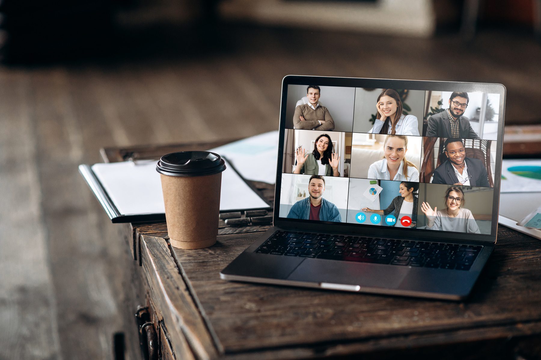 video conference business colleague comminacation online freelancer distant work laptop man woman