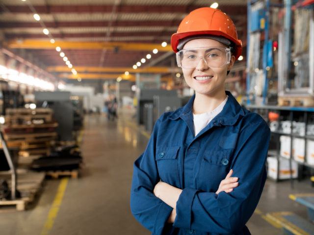 Young technician in a factory